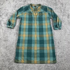 Patagonia Settler Dress Womens 4 Cottage Peasant Shirt Dress Plaid *Missing Belt